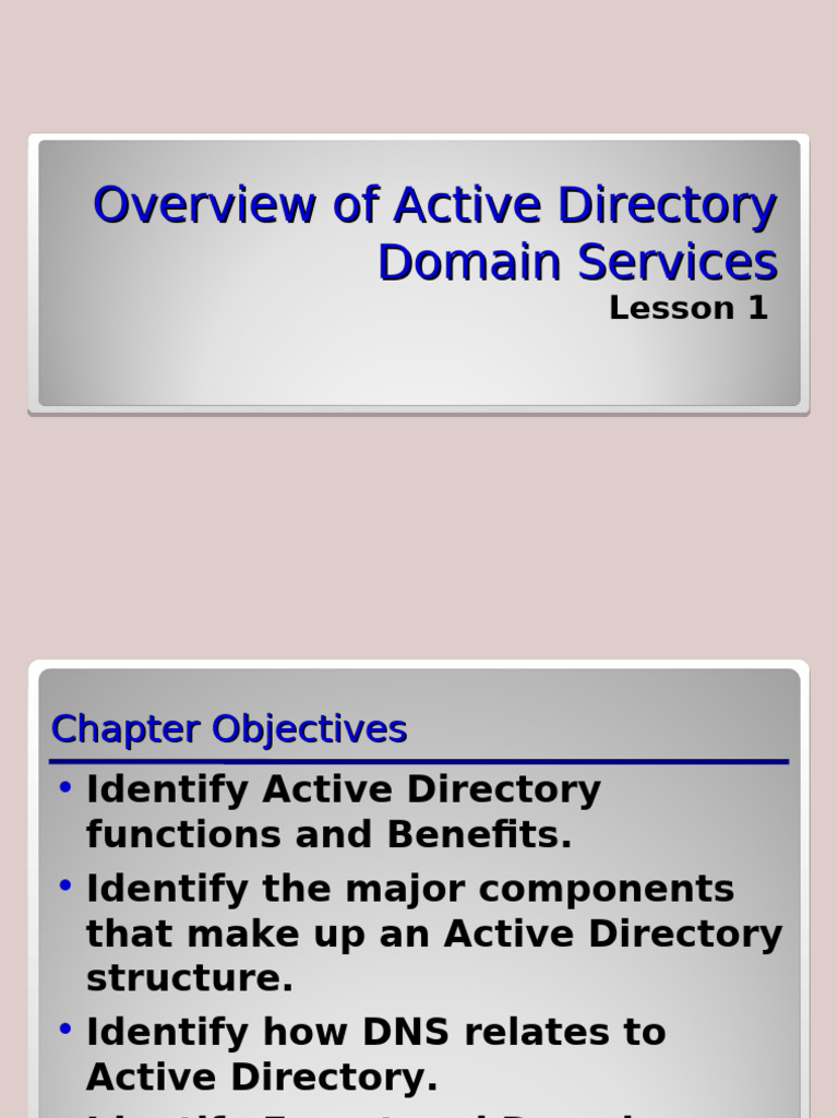 70-640_Lesson01_PPT_041009 | PDF | Active Directory | Communications ...