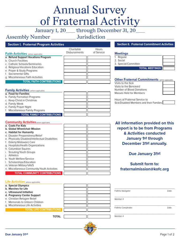 Annual Survey of Fraternal Activity | PDF