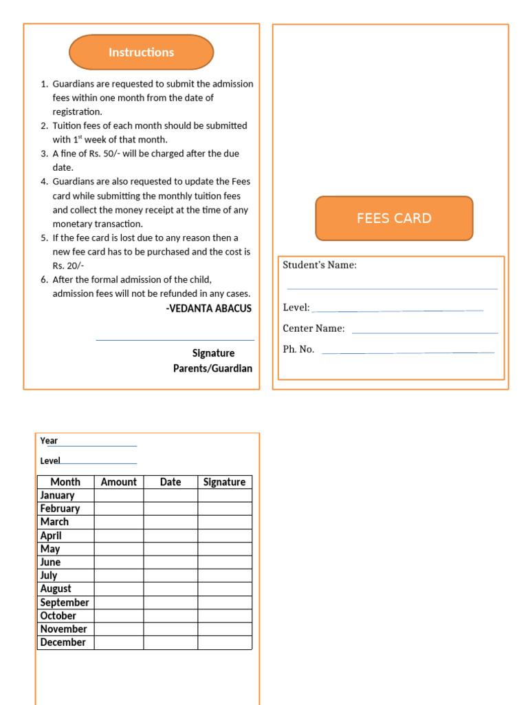 Fees card_page 1 | PDF