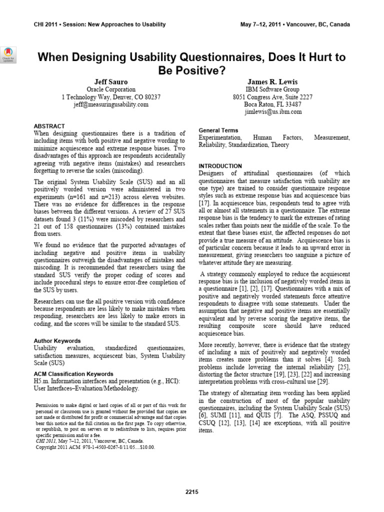 Usability Questionnaires: Positive vs Negative | PDF | Usability ...