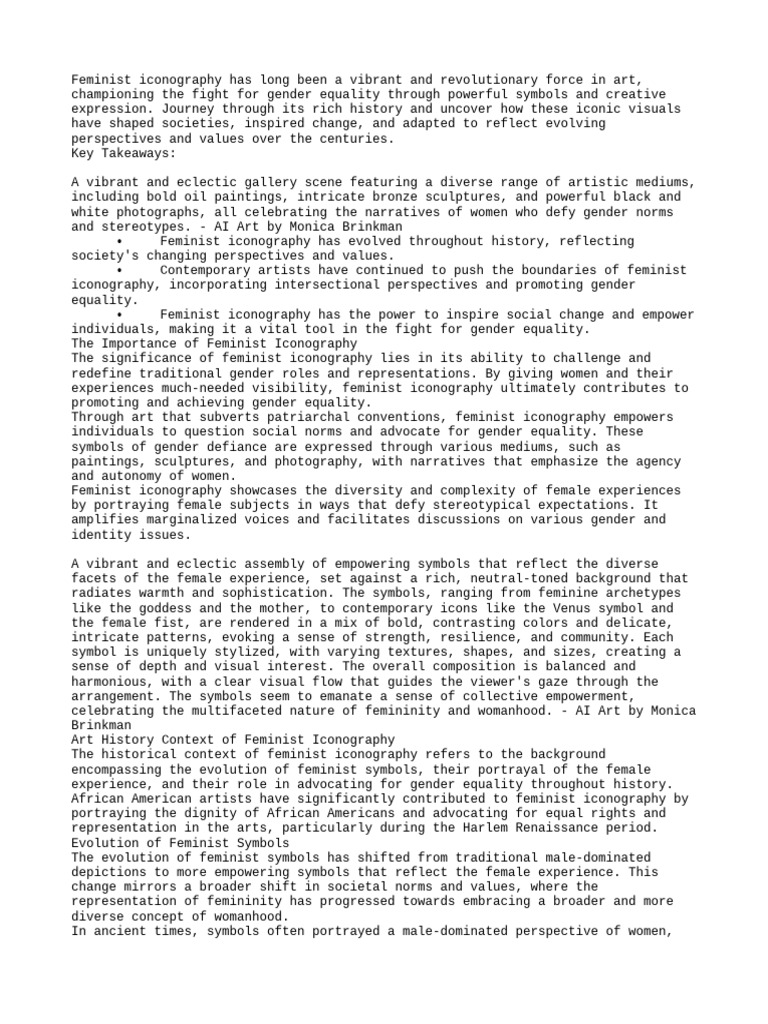 Evolution of Feminist Iconography in Art | PDF | Feminism | Gender Studies