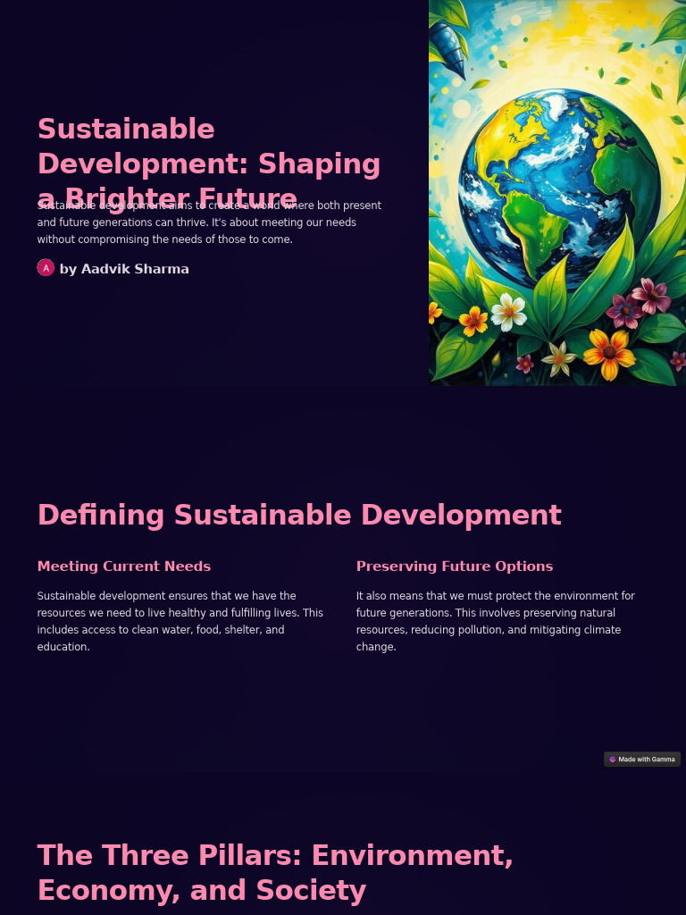 Sustainable Development Shaping A Brighter Future PDF