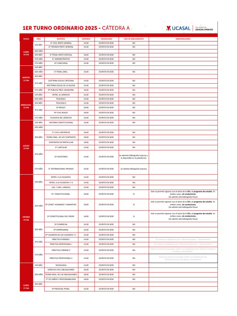 Horarios de Clases de Derecho 2024 | PDF | Justicia | Crimen y violencia