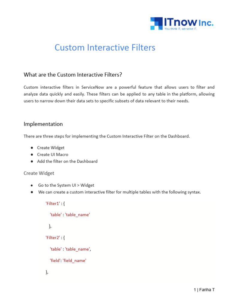 Custom Interactive Filters | PDF | Software Development | System Software