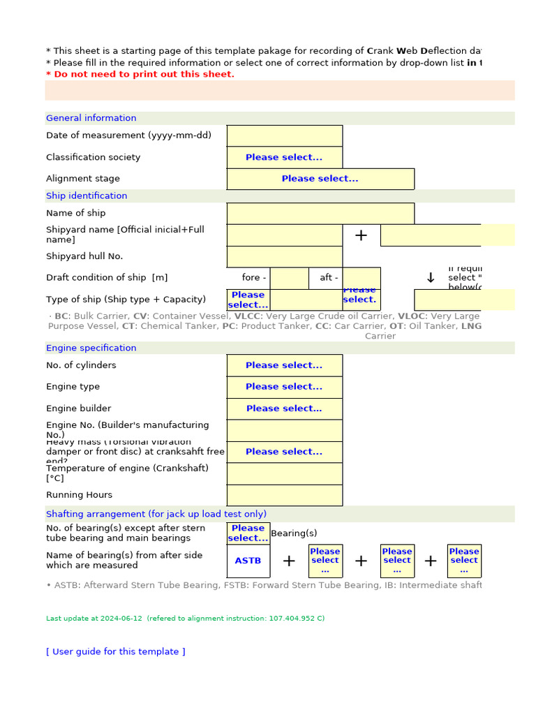 Crank Web Deflection Measurement Template | PDF | Oil Tanker | Engines