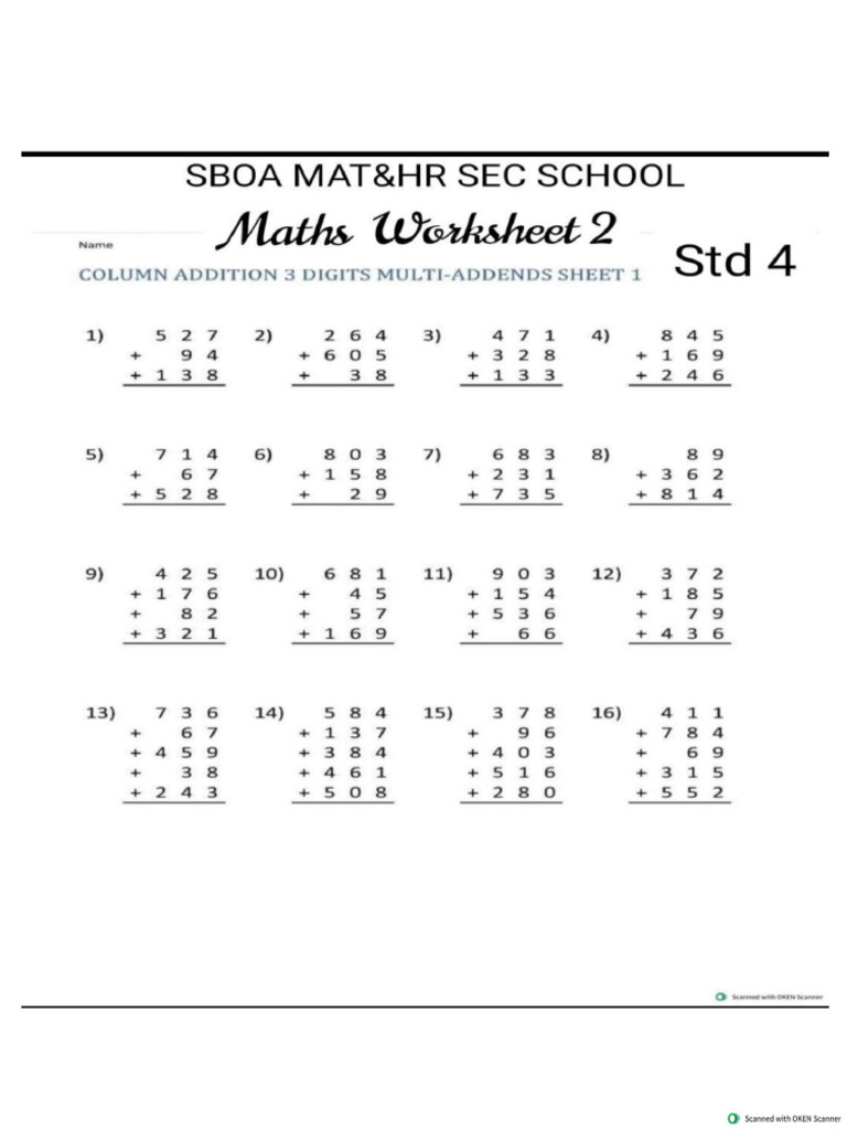 Maths Worksheet 2 | PDF