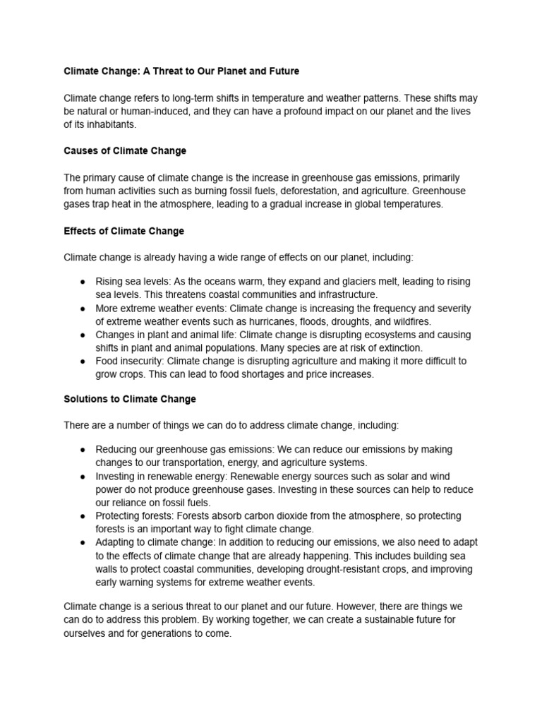Causes of Climate Change Explained | PDF | Climate Change | Greenhouse Gas