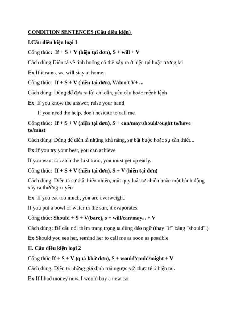 Condition Sentences | PDF