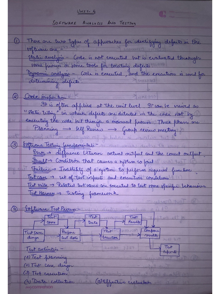 Notes Cs 603 Software Engineering and Project Managements Unit 4 | PDF