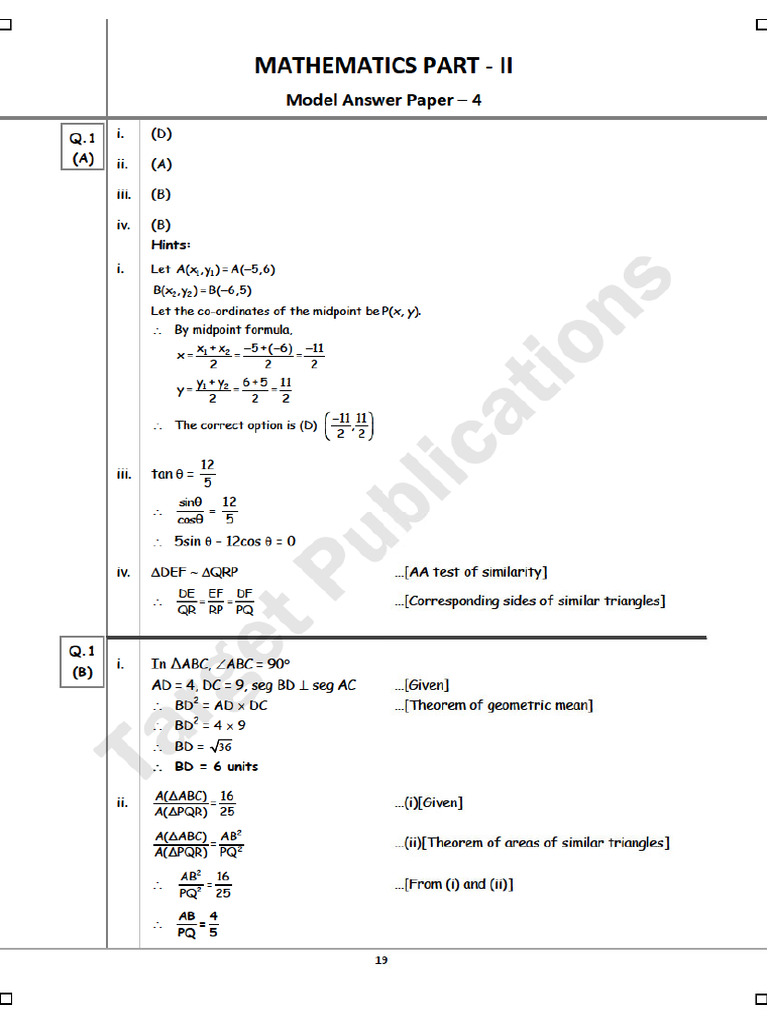 Model Paper 2 To 4 - Answers | PDF