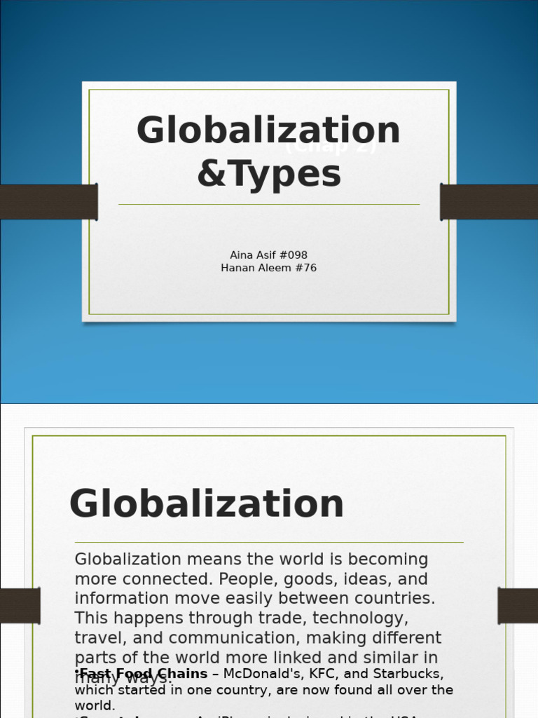 Understanding Globalization Types | PDF | Globalization | Free Trade