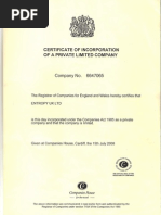 Certificate of Incorporation