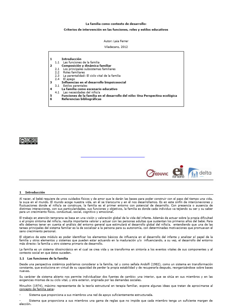 Funciones y roles en la familia educativa | PDF | Teoría de apego | Familia