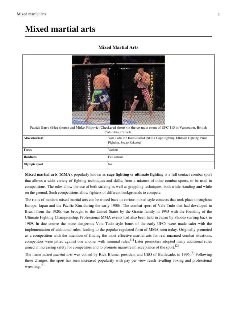 Mixed Martial Arts PDF Mixed Martial Arts Grappling