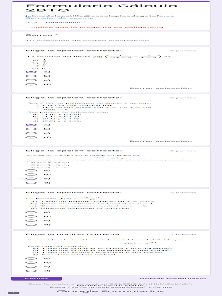 Formulario Cálculo 2BTO 2 | PDF