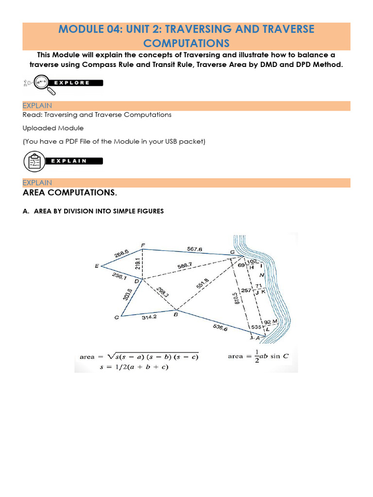 Traversing and Area Computations Guide | PDF