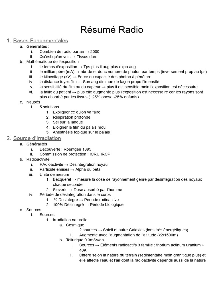 Guide Complet sur les Radiographies Médicales | PDF | Radioactivité ...