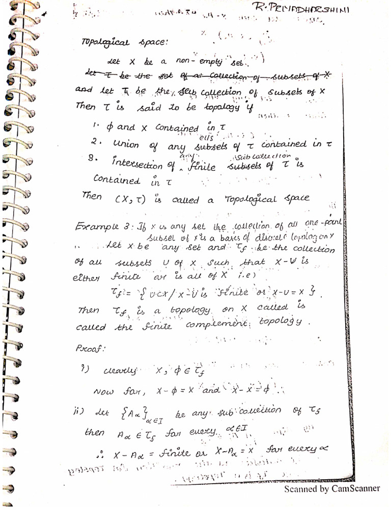 Topology Notes Unit 1,2 | PDF