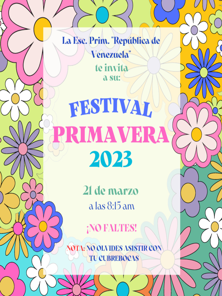 Festival Primavera 2023 en Esc. Prim. Venezuela | PDF
