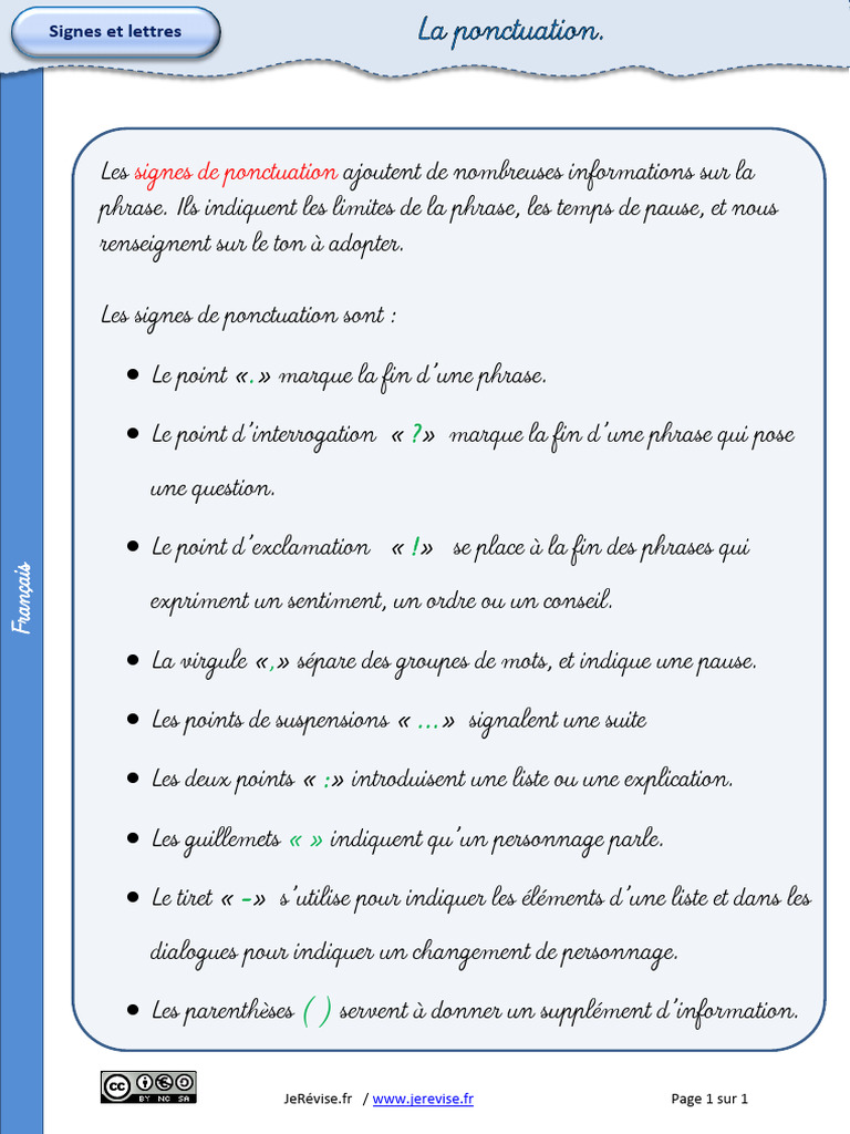 La ponctuation : signes et usages essentiels | PDF