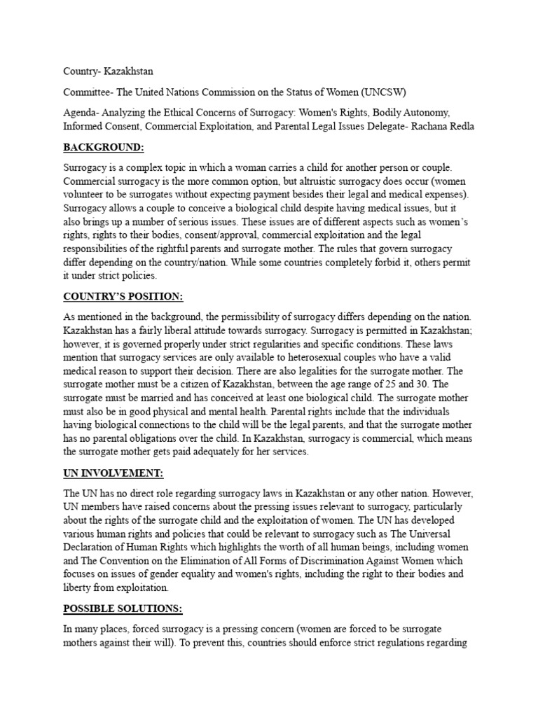 Position Paper 2 | PDF | Surrogacy | Social Ethics