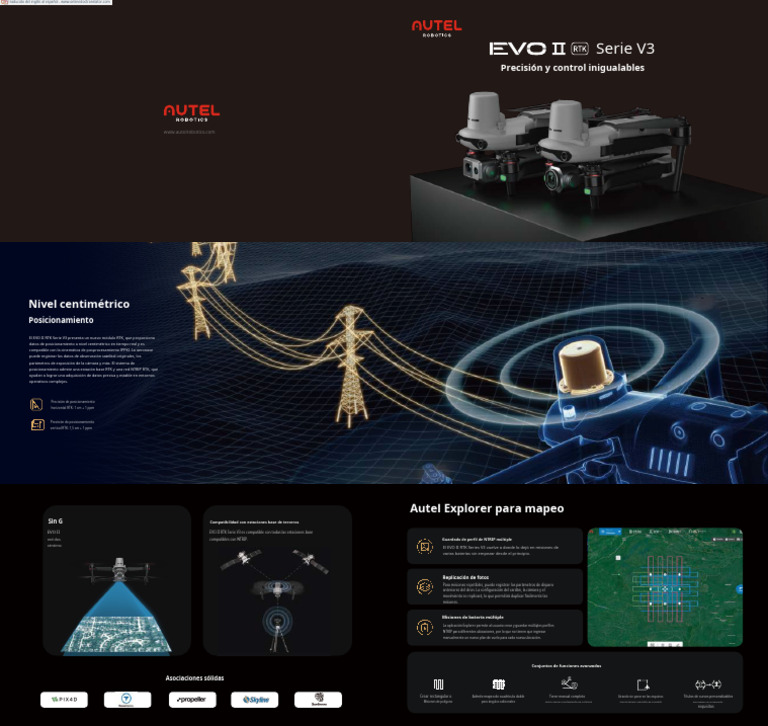 Dron EVO II RTK V3: Precisión Centimétrica | PDF | Cámara | Lentes de ...