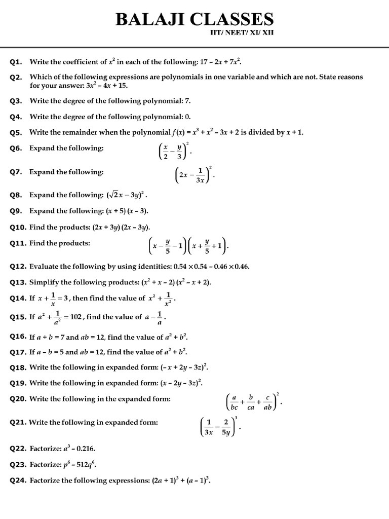 Super Module - Polynomials | PDF