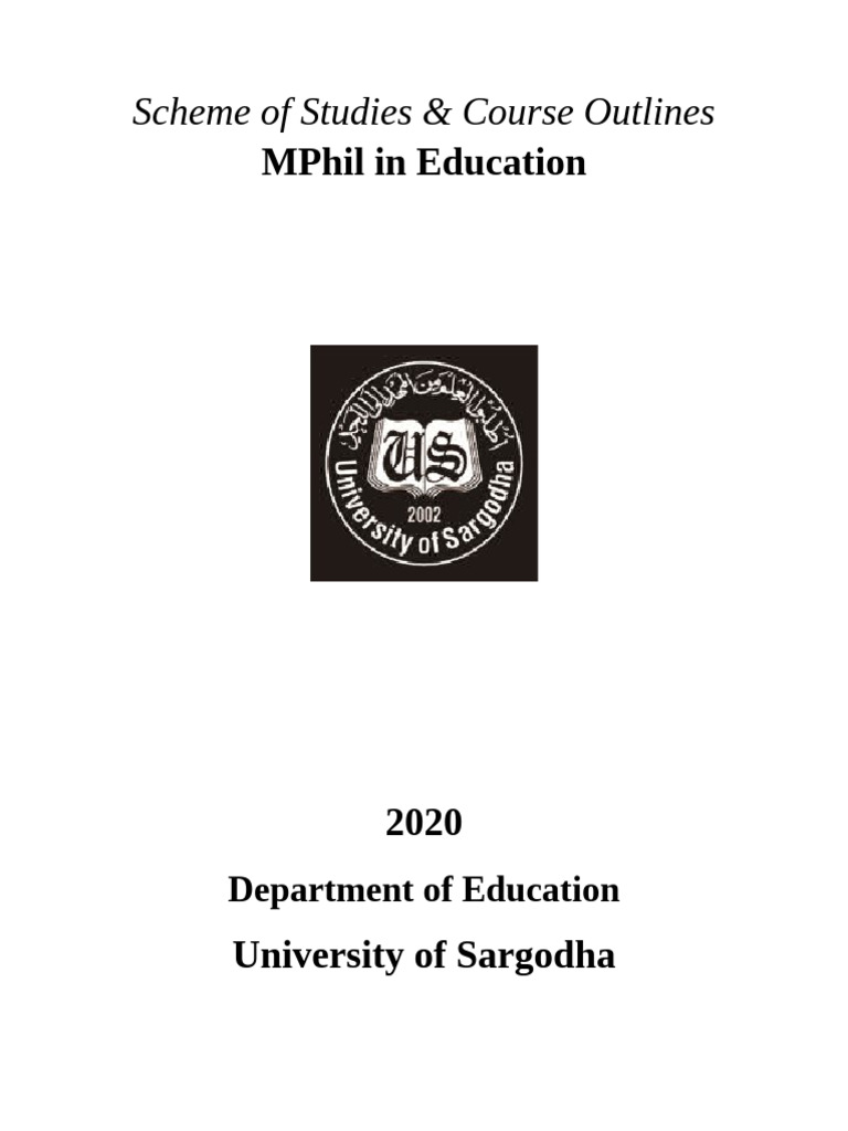 Course Outline MPhil Up Dated 27-08-2020 | PDF | Educational Assessment ...