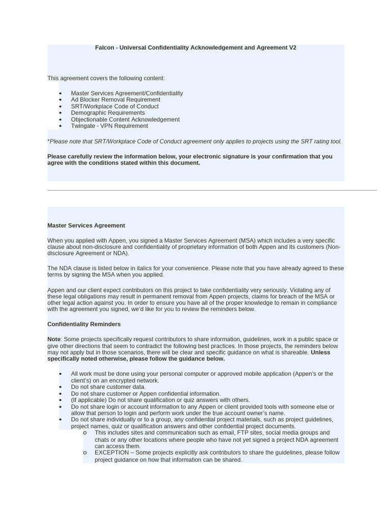 Please Note That SRT/Workplace Code of Conduct Agreement Only Applies ...