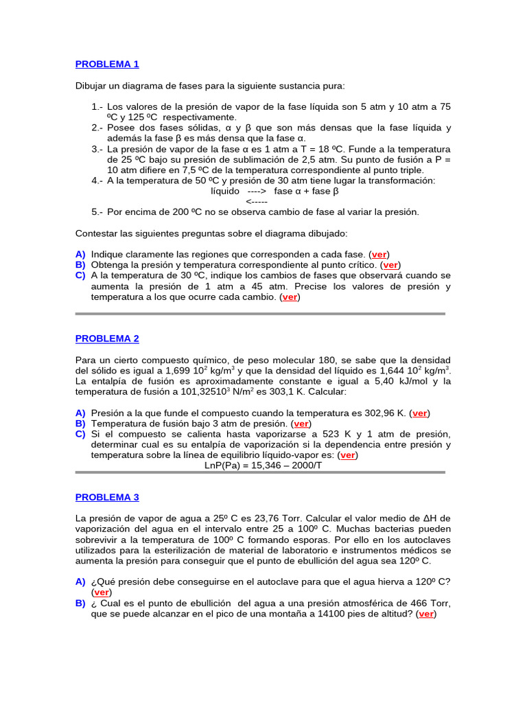 Diagrama de fases y propiedades termodinámicas | PDF | Fase (materia ...