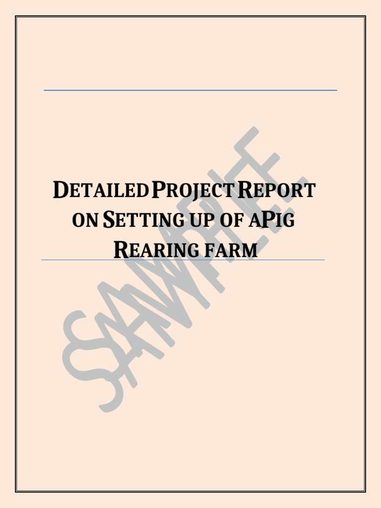 Detailed Pig Rearing Project Report | PDF | Pig | Meat