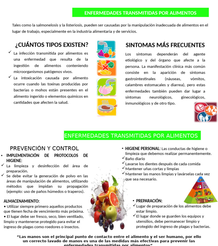Enfermedades Transmitidas Por Alimentos | PDF | Alimentos | Higiene