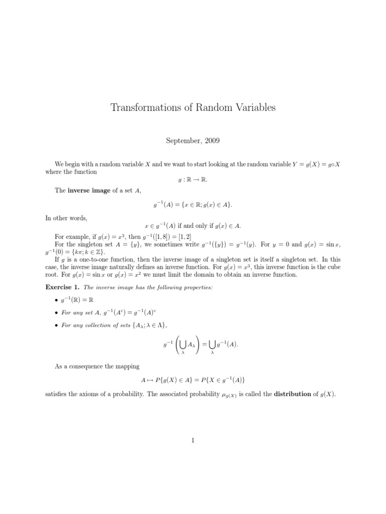 Transforming Random Variables Explained | PDF