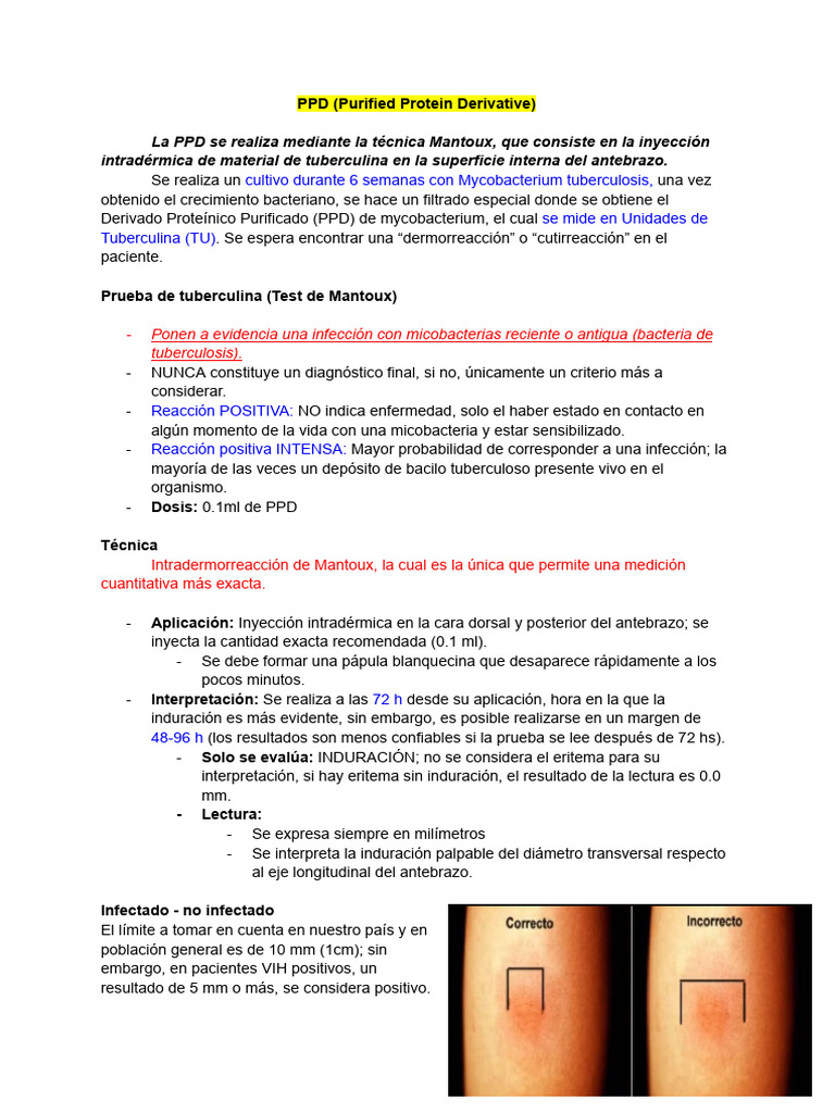 Protocolo de Prueba PPD Mantoux | PDF
