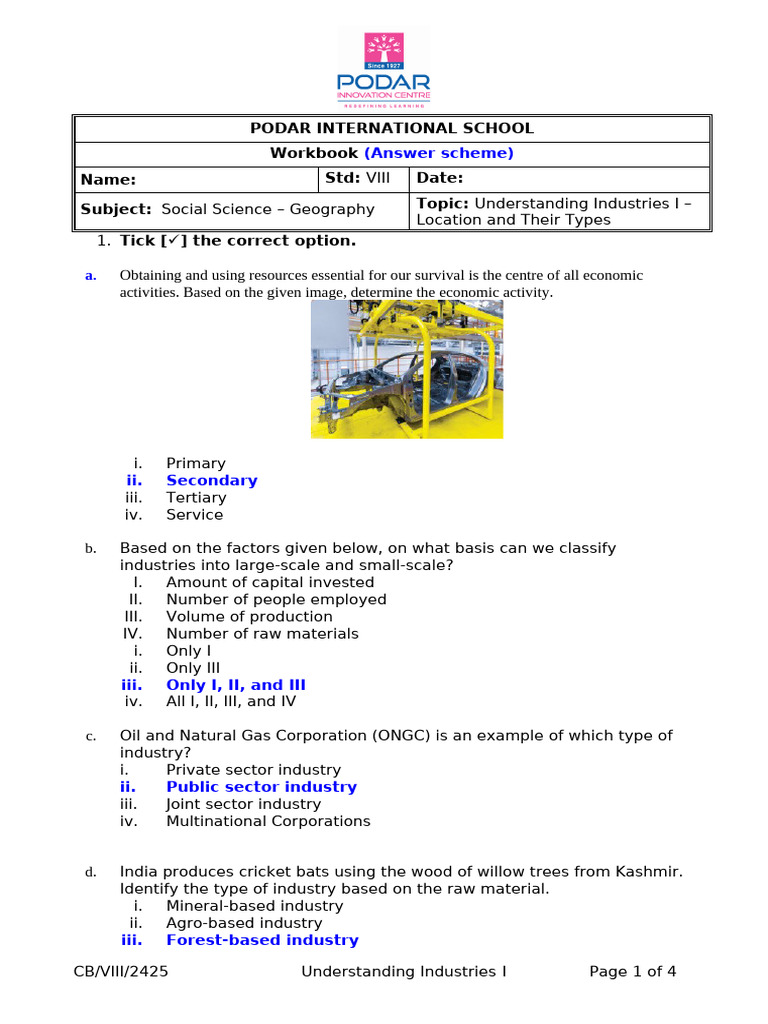 Understanding Industries: Types & Locations | PDF | Cooperative | Economies