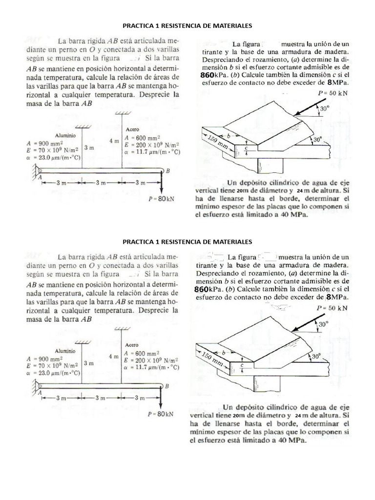 Practica 1 Resistencia de Materiales 2025-0 | PDF