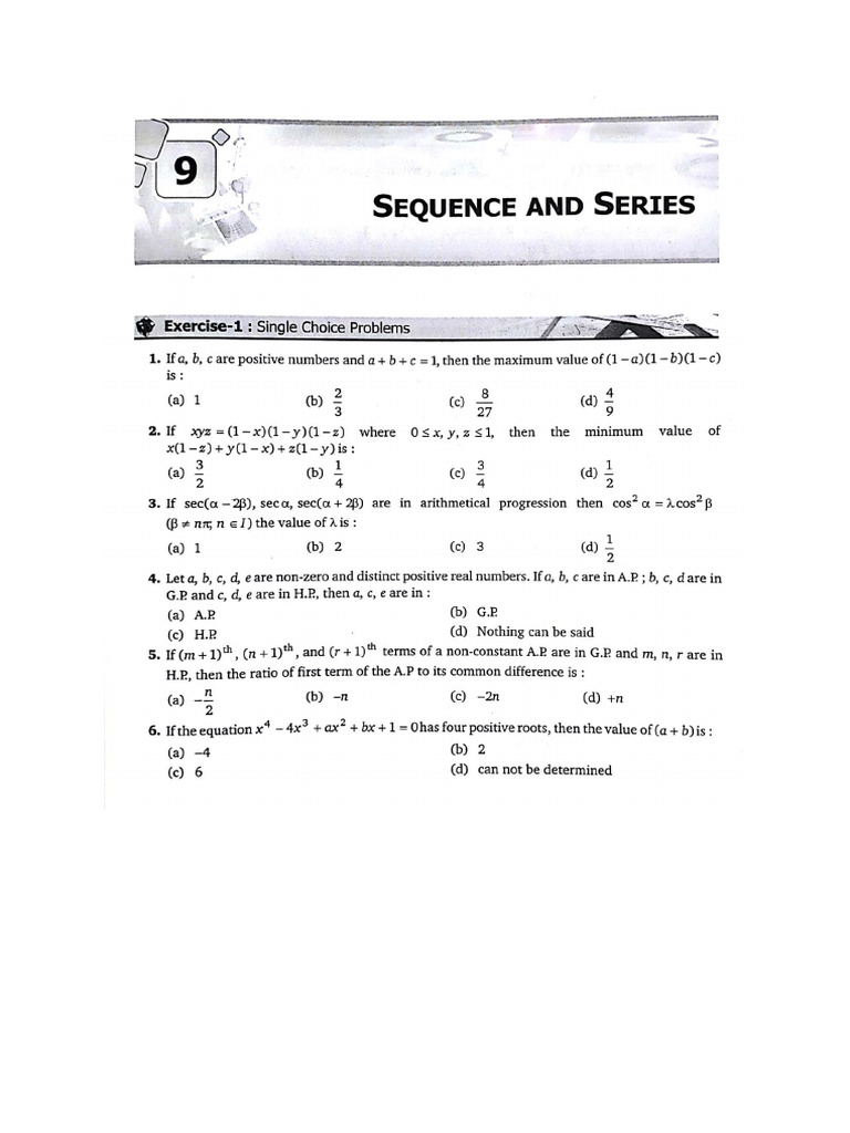 Bb Sequence And Series Pdf