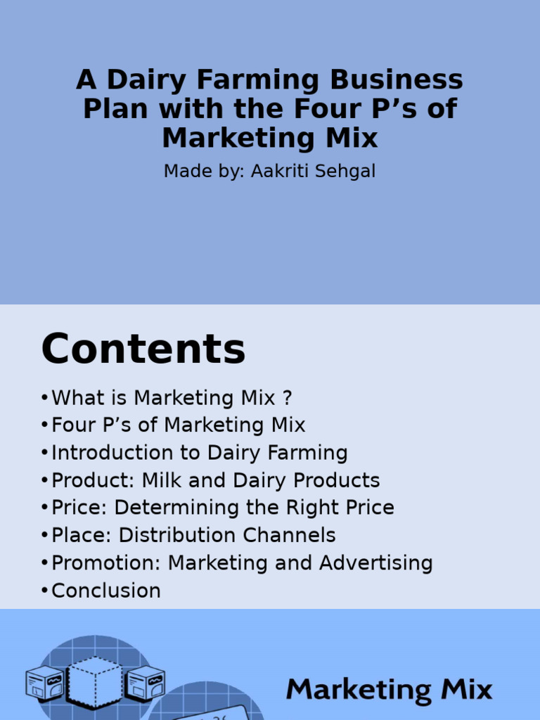 Dairy Farming Business Plan Overview | PDF | Target Audience | Marketing