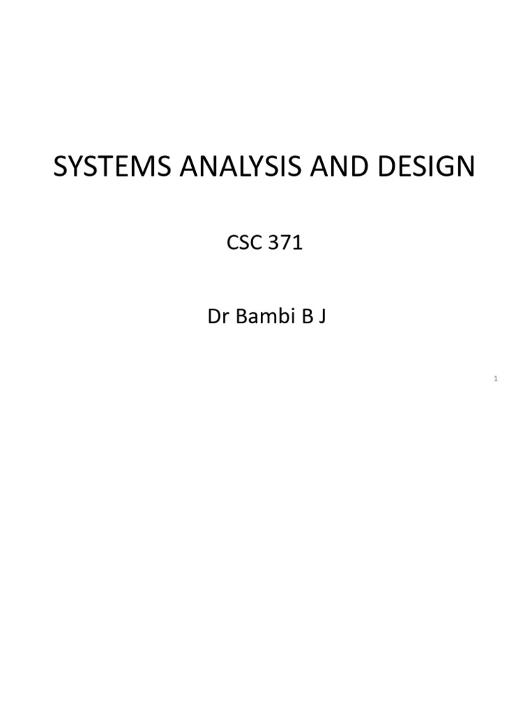 Overview of Systems Analysis & Design | PDF | System | Information