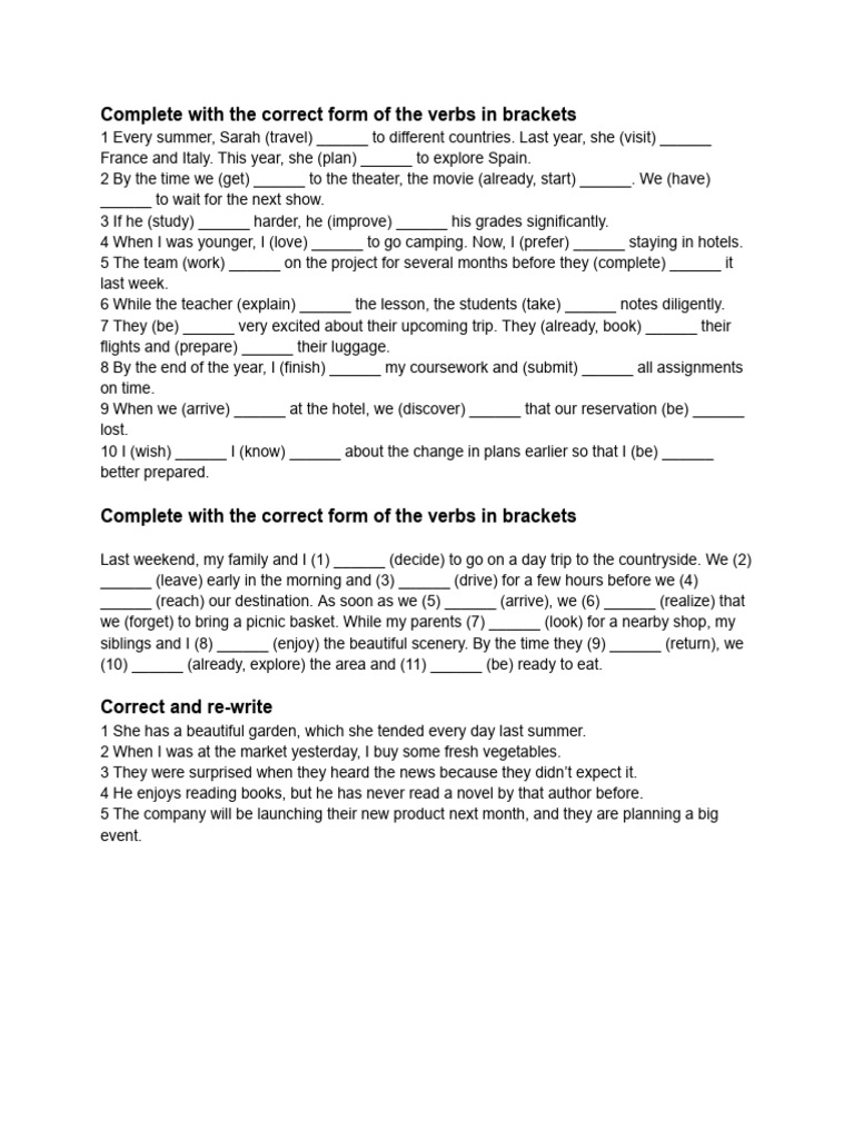 Grade 9 English Verb Exercises | PDF