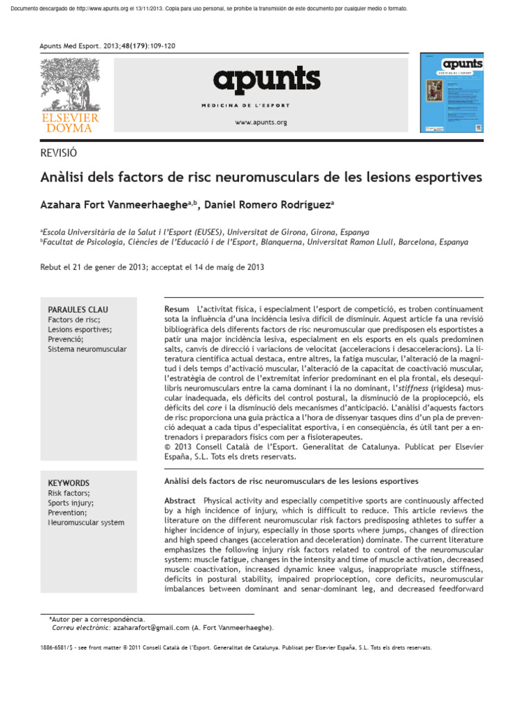 Analisi Dels Factors de Risc Neuromuscul | PDF