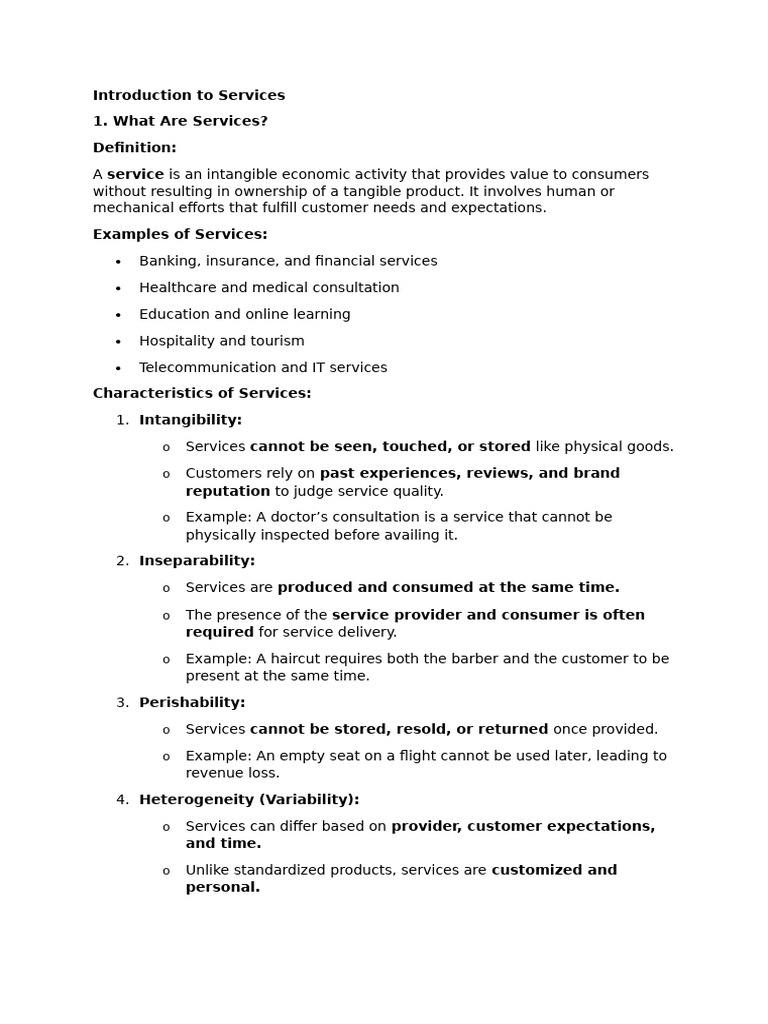 Understanding Services: Types & Trends | PDF | Market Segmentation ...