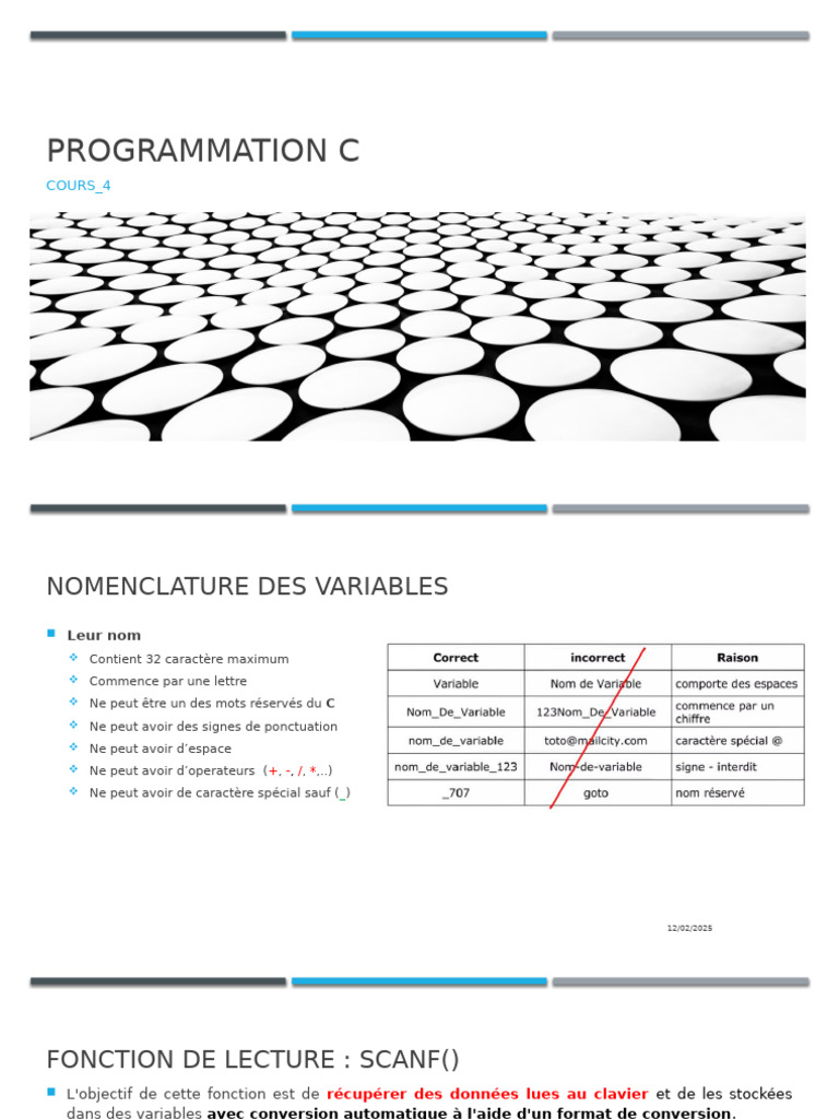 Variables et Fonctions en C | PDF | Variable (informatique) | Pointeur ...