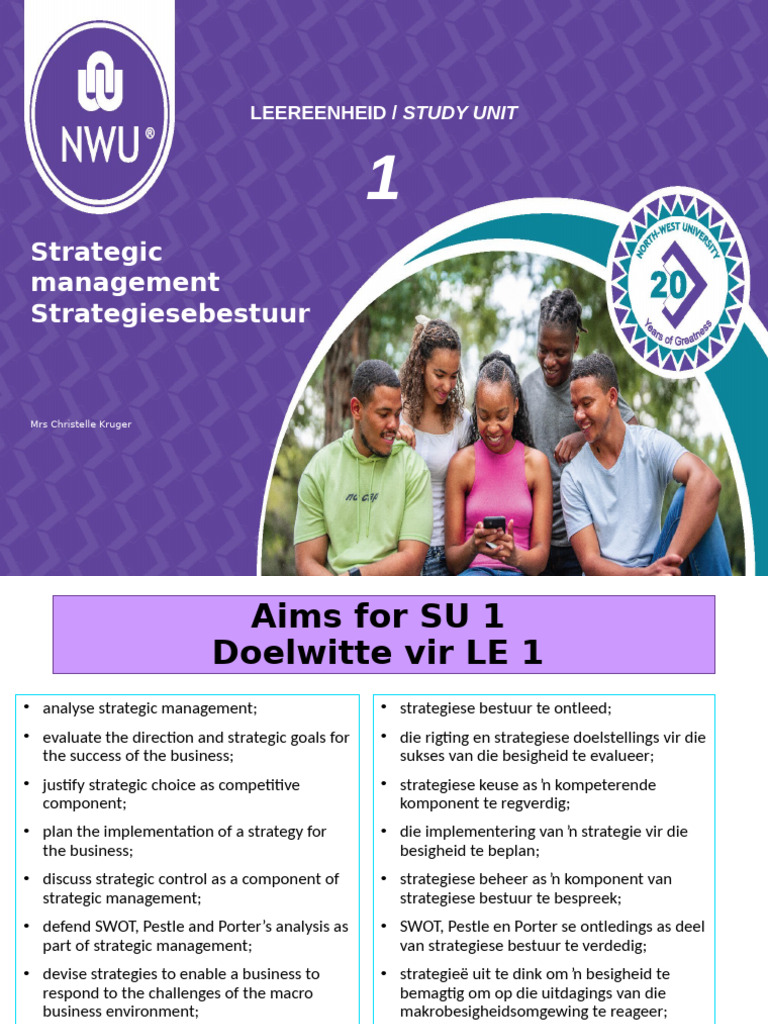 BSTE 422 SU 1 Strategic Management | PDF | Strategic Management | Swot ...
