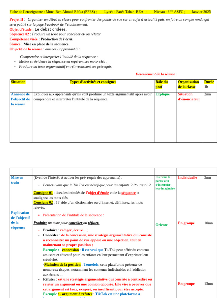 Concession et Réfutation en Débat | PDF | Sujet (Grammaire) | Phrase