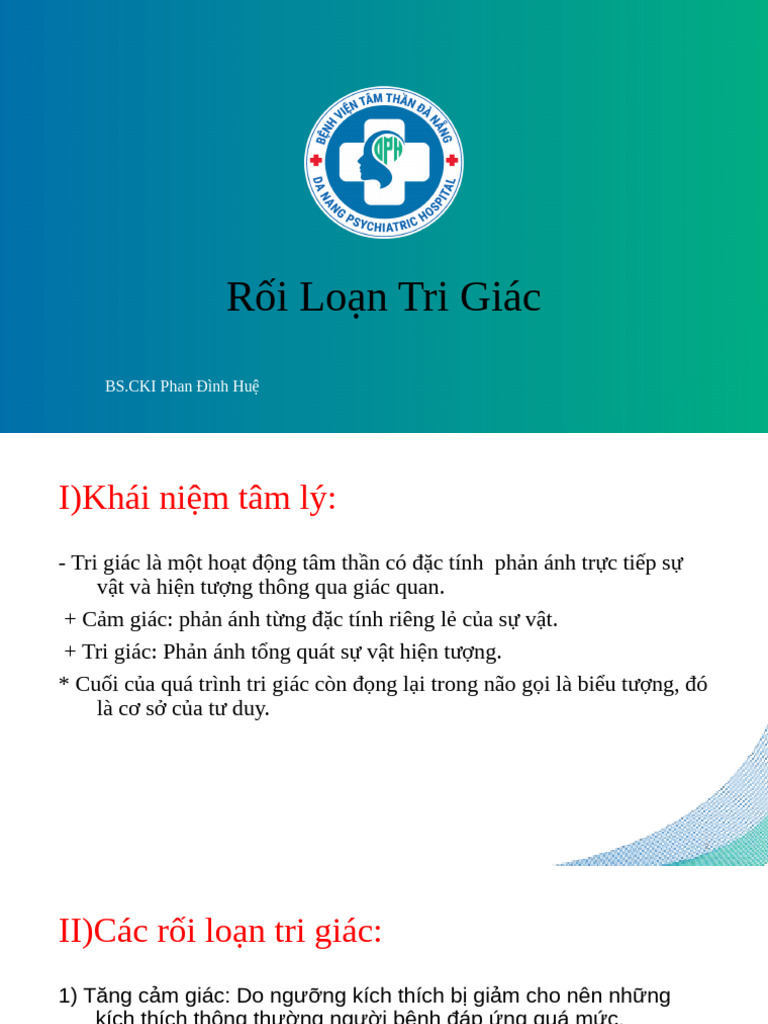 Rối Loạn Tri Giác | PDF