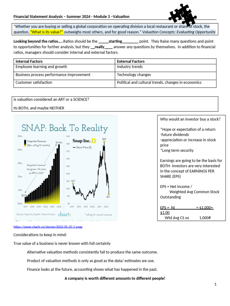 Valuation Methods in Financial Analysis | PDF | Valuation (Finance ...