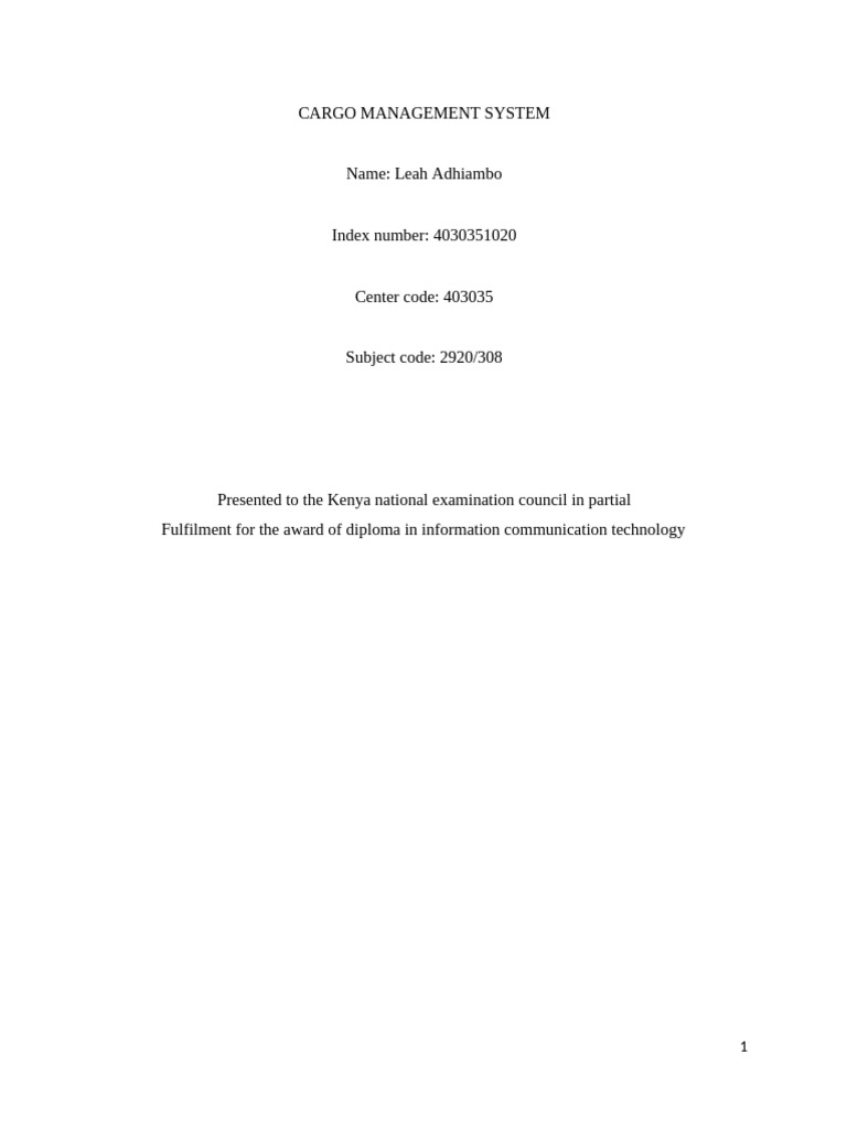 Cargo Management System Overview | PDF | Software Development ...