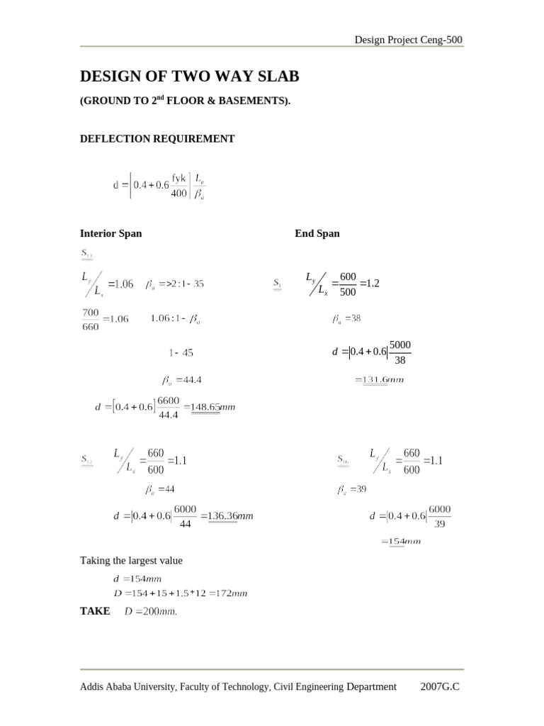 Two Way Slab. To Be Printed | PDF | Building Materials | Mechanical ...