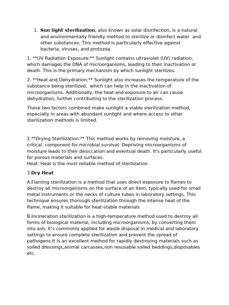 Physical Methods of Sterilization | PDF | Sterilization (Microbiology ...